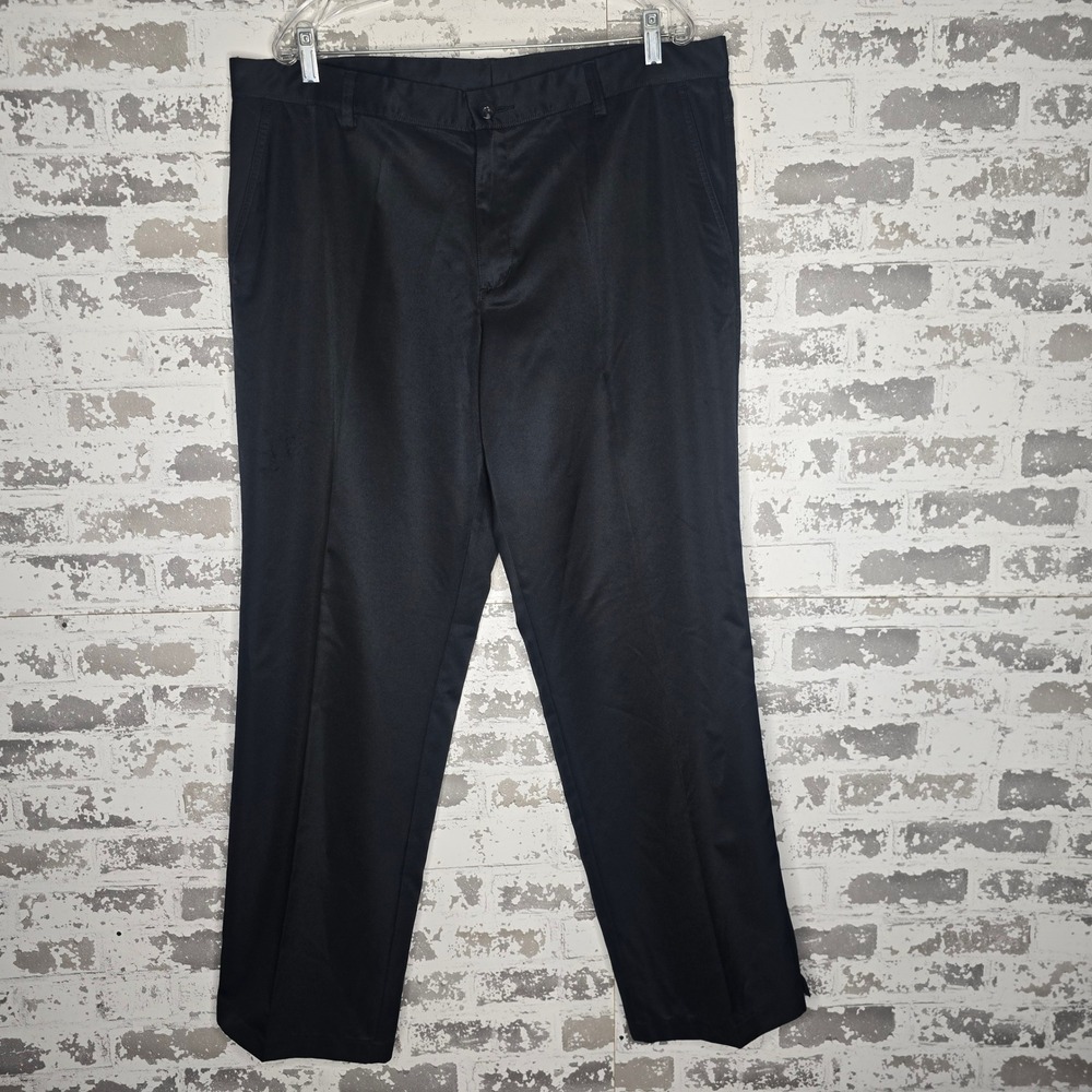 Adidas Climalite Mens Black Golf Pants 38x32 Straight Leg‎ Performance Trousers